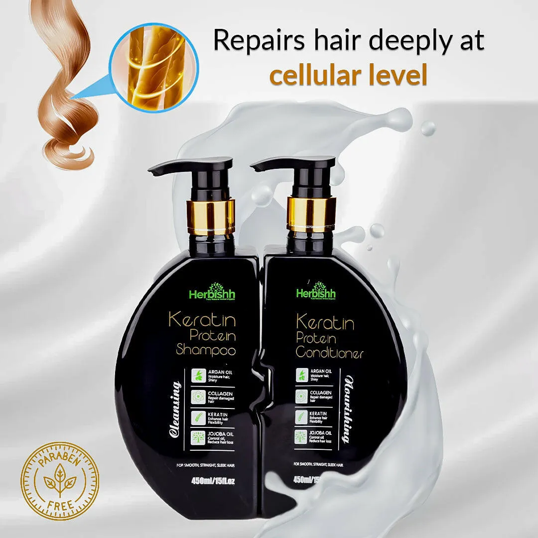 Keratin Shampoo & Conditioner Duo- Herbishh
