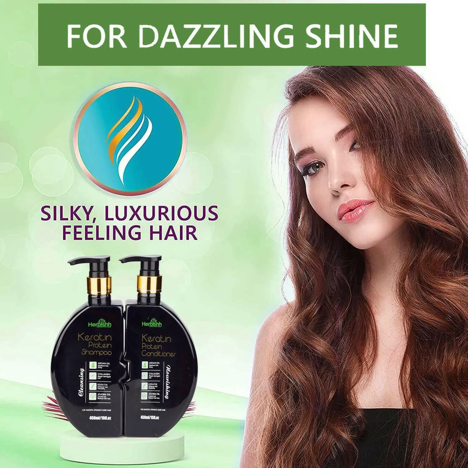 Keratin Shampoo & Conditioner Duo- Herbishh