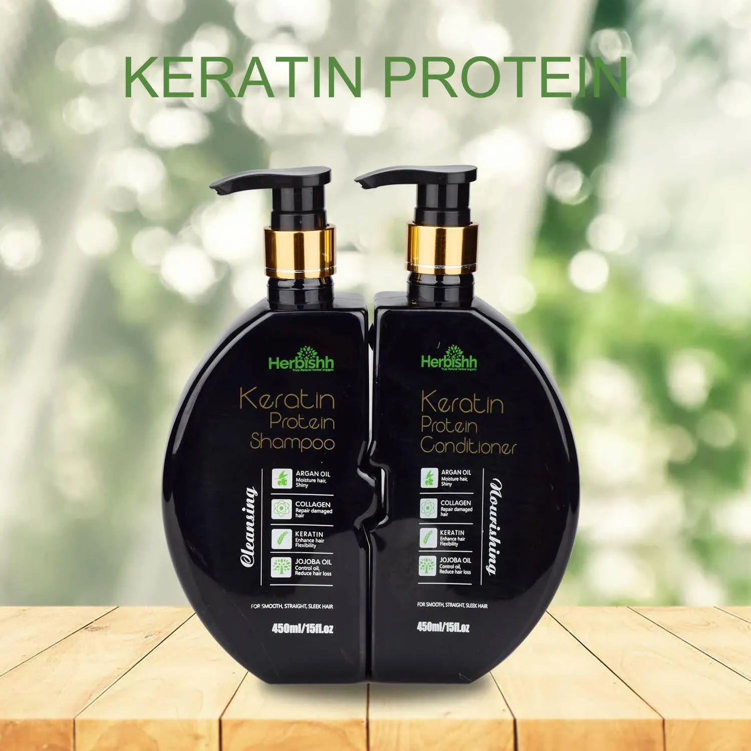 Keratin Shampoo & Conditioner Duo- Herbishh
