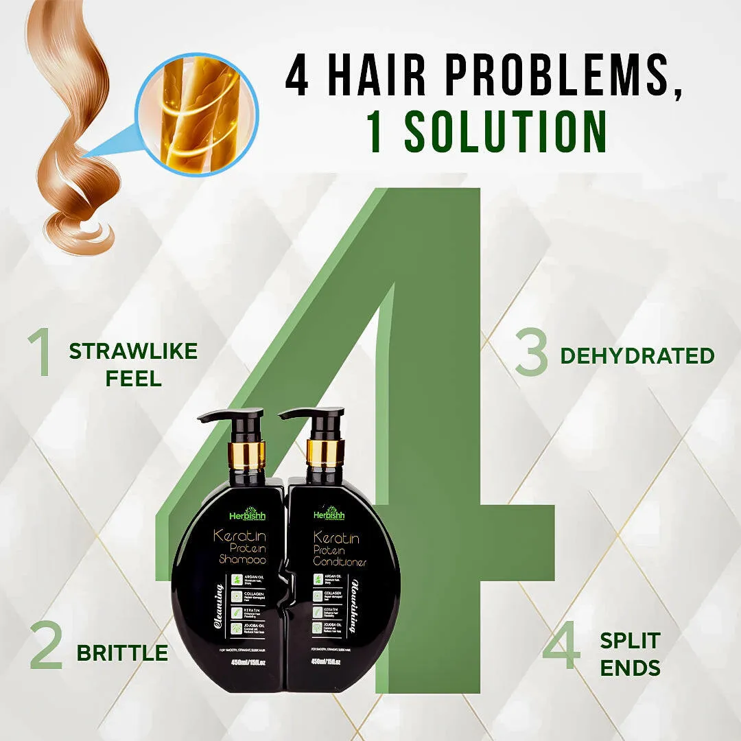 Keratin Shampoo & Conditioner Duo- Herbishh