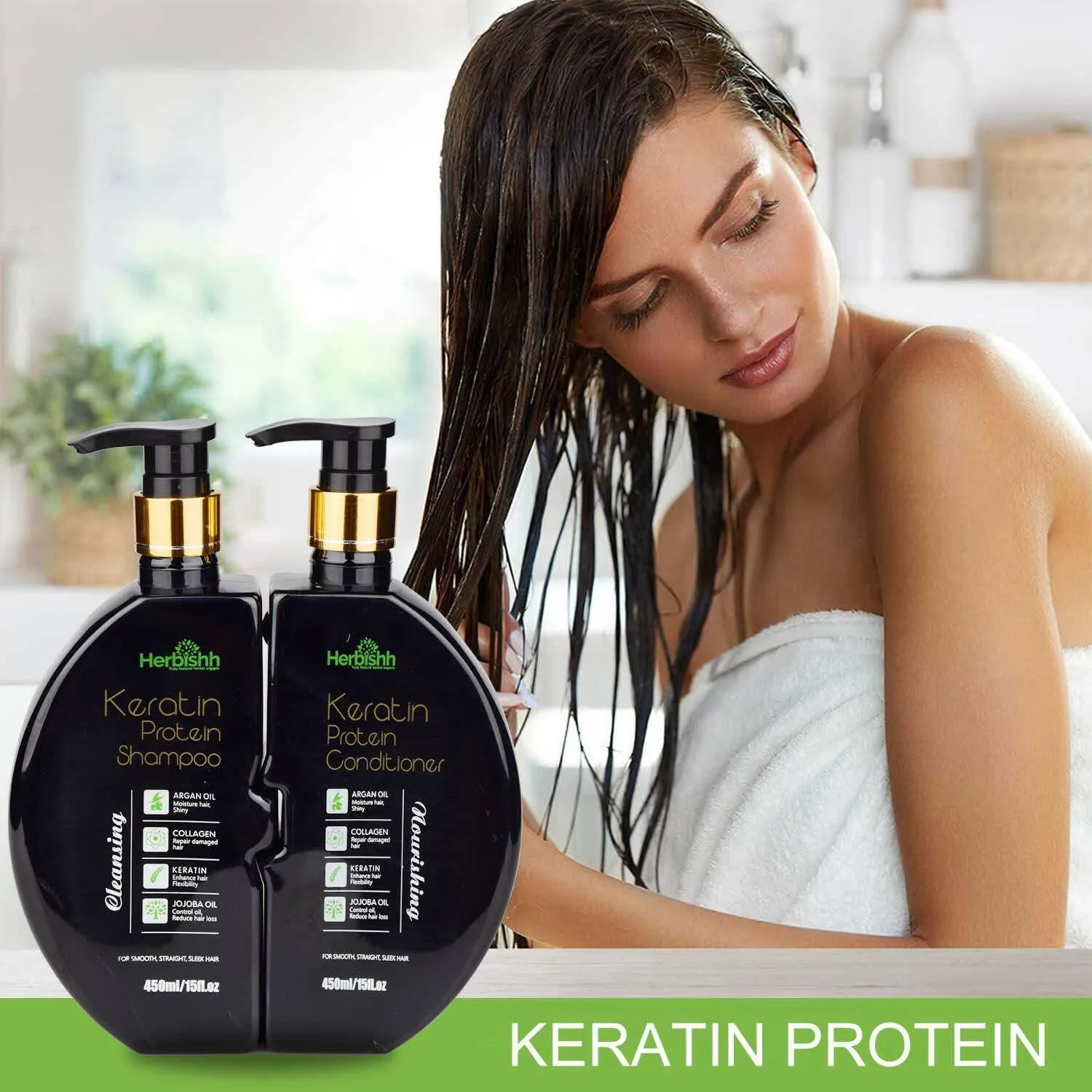 Keratin Shampoo & Conditioner Duo- Herbishh