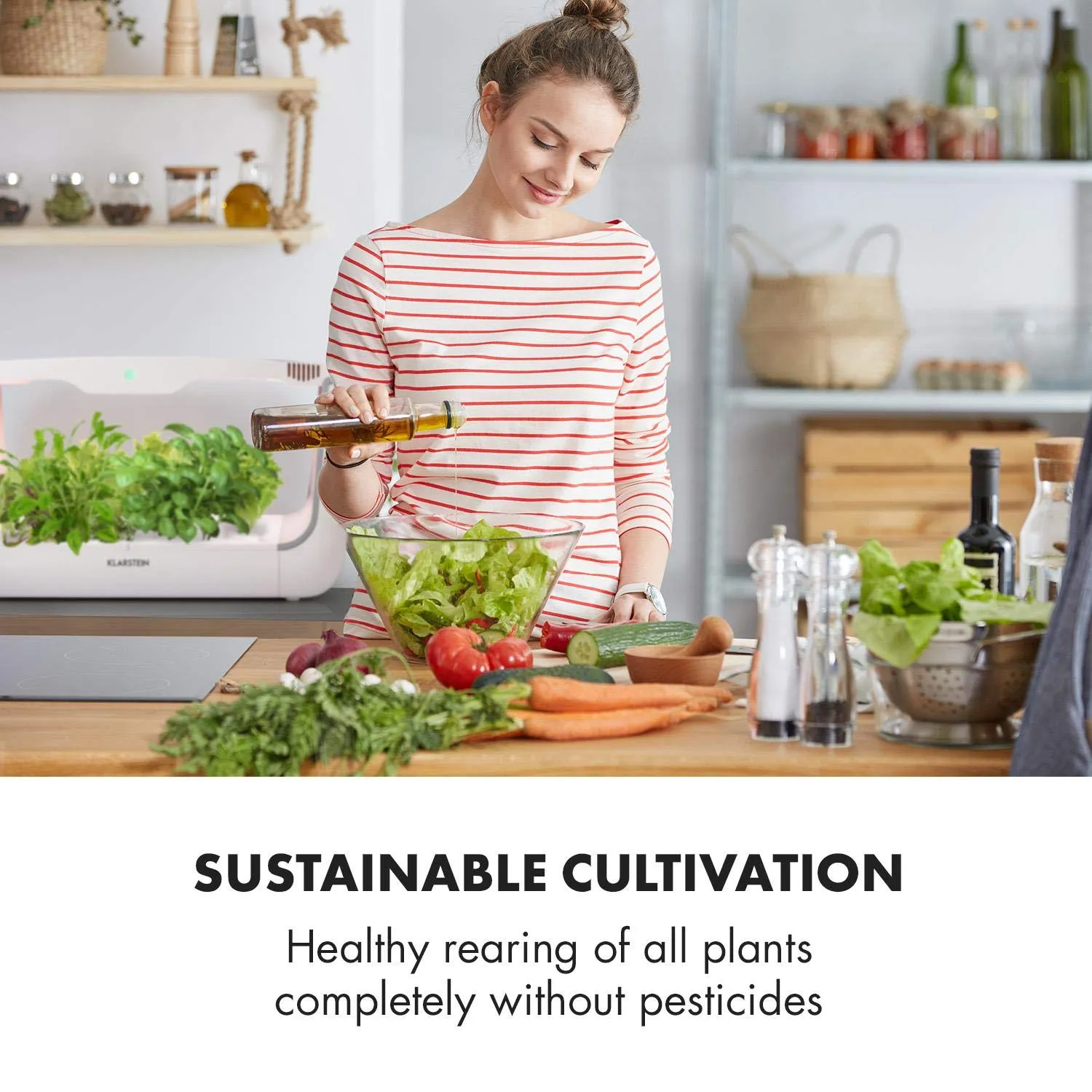 Klarstein GrowIt Farm - Smart Indoor Garden, Hydroponic Garden, up to 28 plants in 25 to 40 days, Automatic LED Lighting and Irrigation System, 8L Water Tank, Grow It Smart!