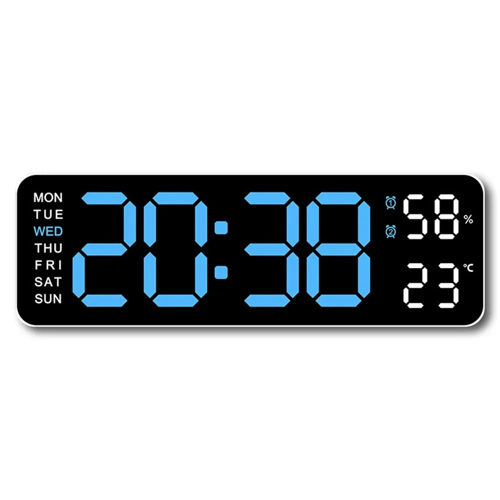 Large Digital Wall Clock with Temperature and Humidity Display