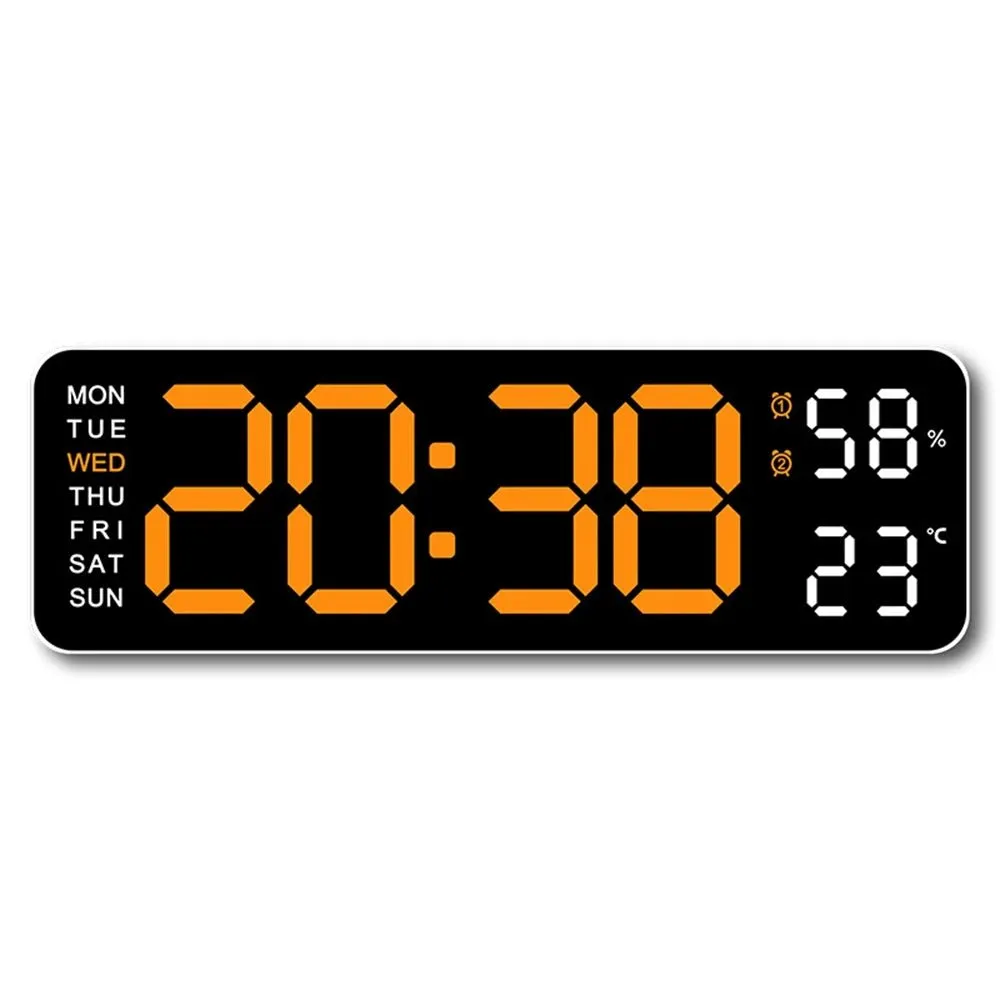 Large Digital Wall Clock with Temperature and Humidity Display