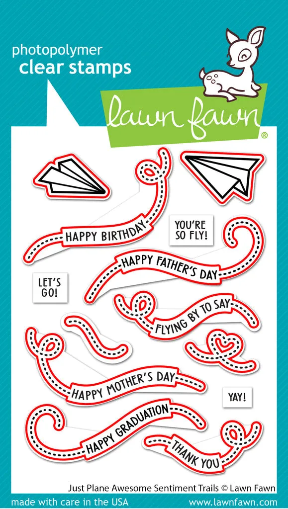 LAWN FAWN: Just Plane Awesome Sentiment Trails | Lawn Cuts Die