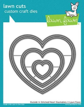 LAWN FAWN: Outside In Stitched Heart Stackables Lawn Cuts Die