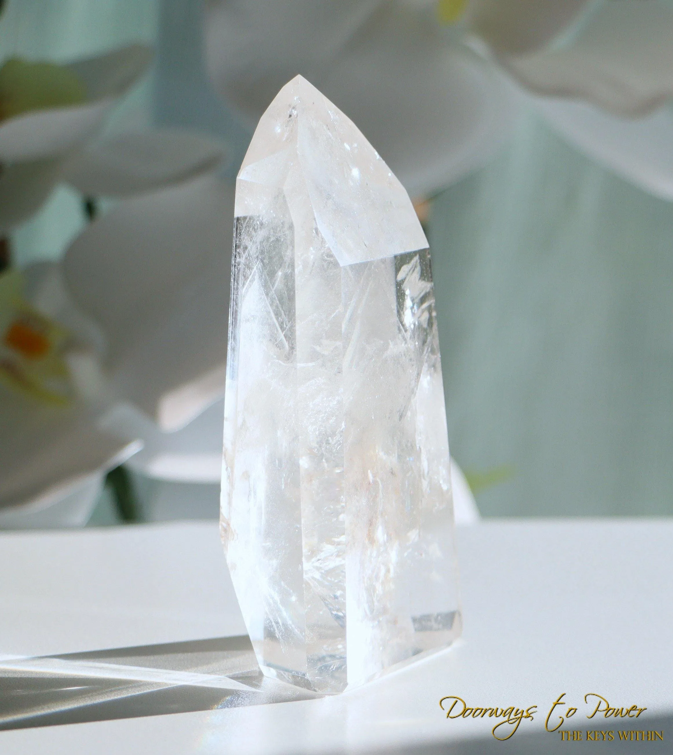 Lemurian White Phantom Quartz Crystal Point 'RE BIRTH'