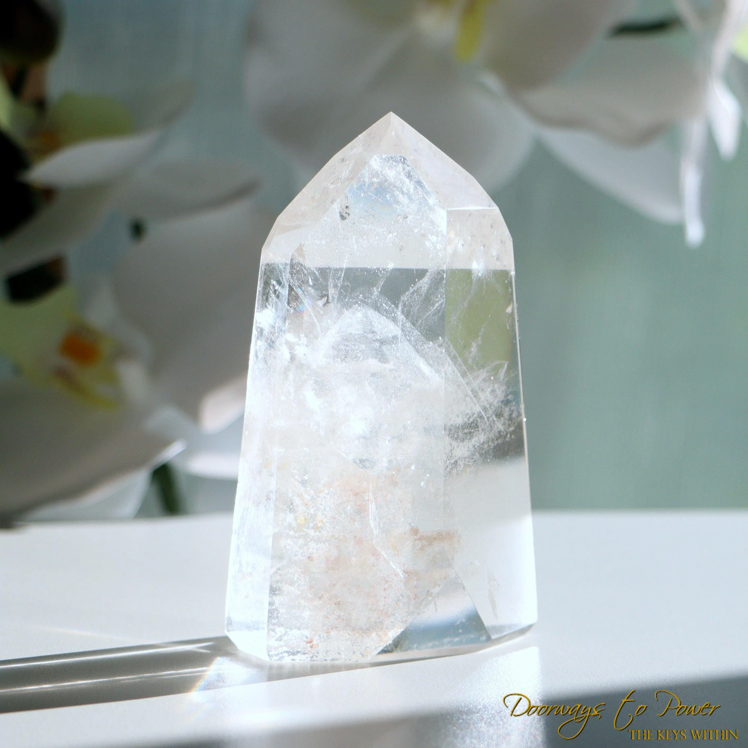 Lemurian White Phantom Quartz Crystal Point 'RE BIRTH'