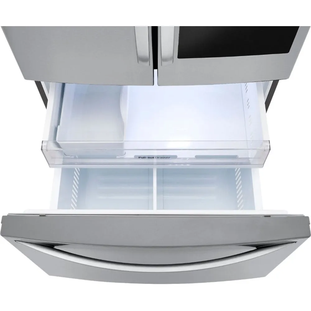 LG - 27 Cu. Ft. InstaView French Door in Door Refrigerator - Stainless steel