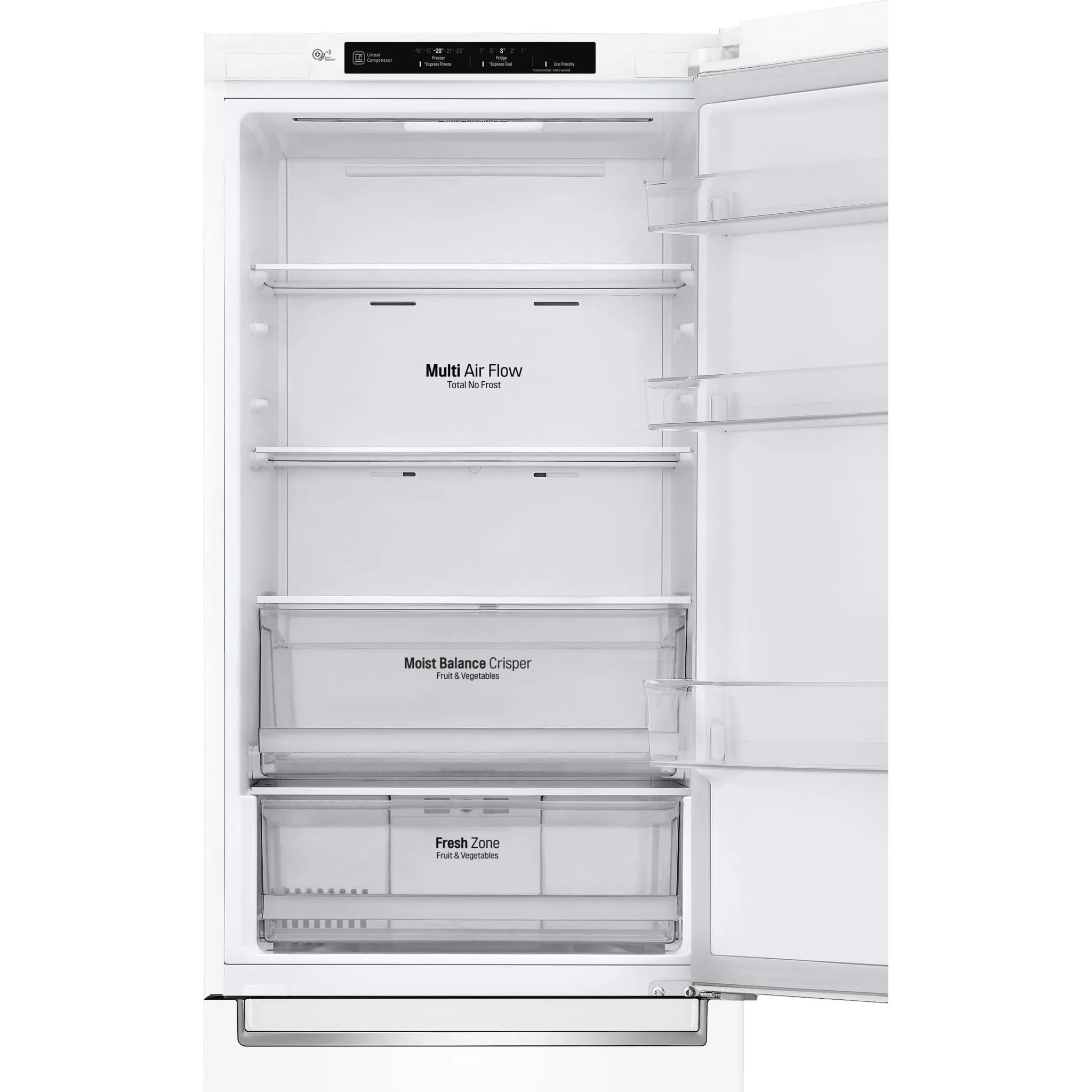 LG Bottom Mount Fridge (LBNC12231W) - White
