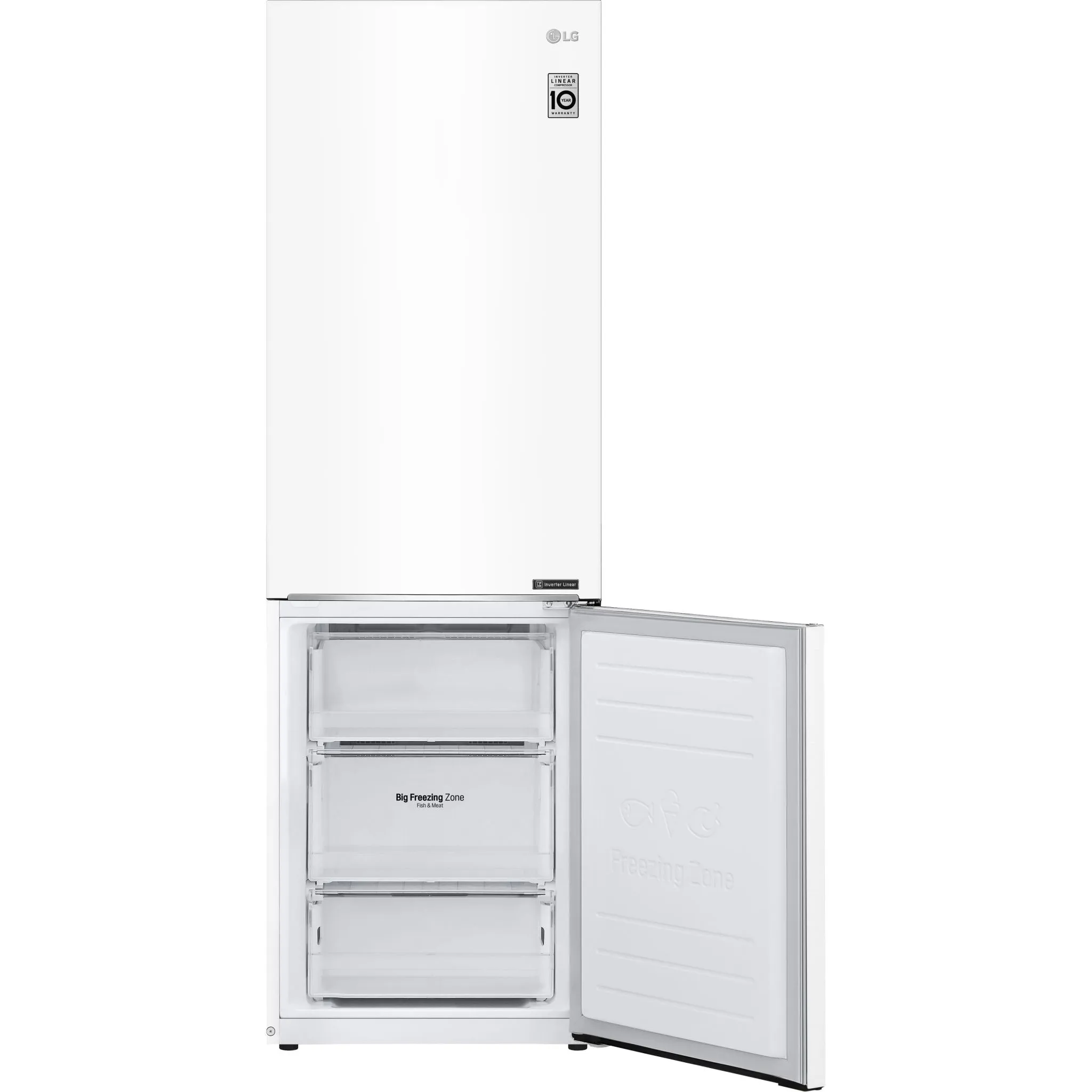 LG Bottom Mount Fridge (LBNC12231W) - White