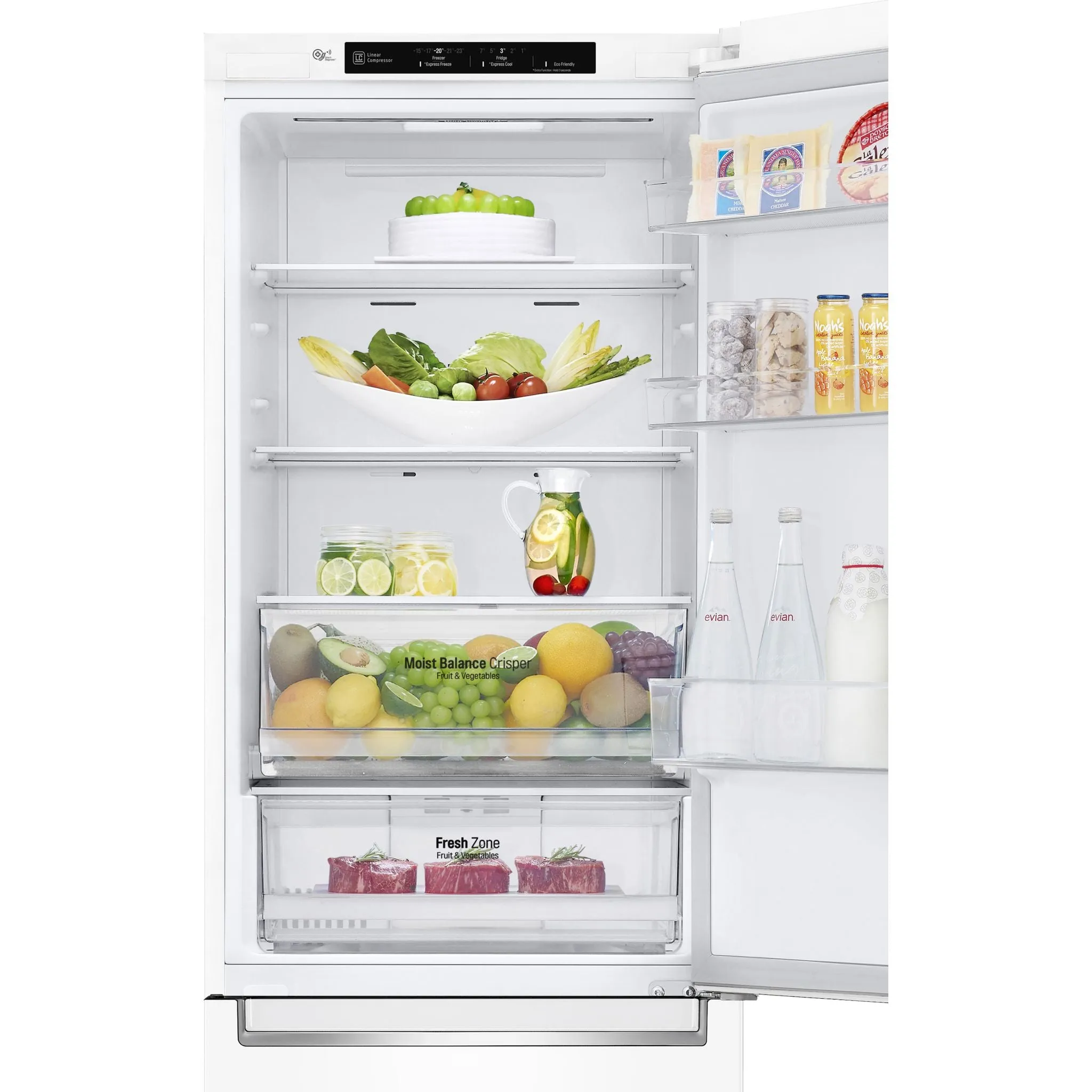 LG Bottom Mount Fridge (LBNC12231W) - White