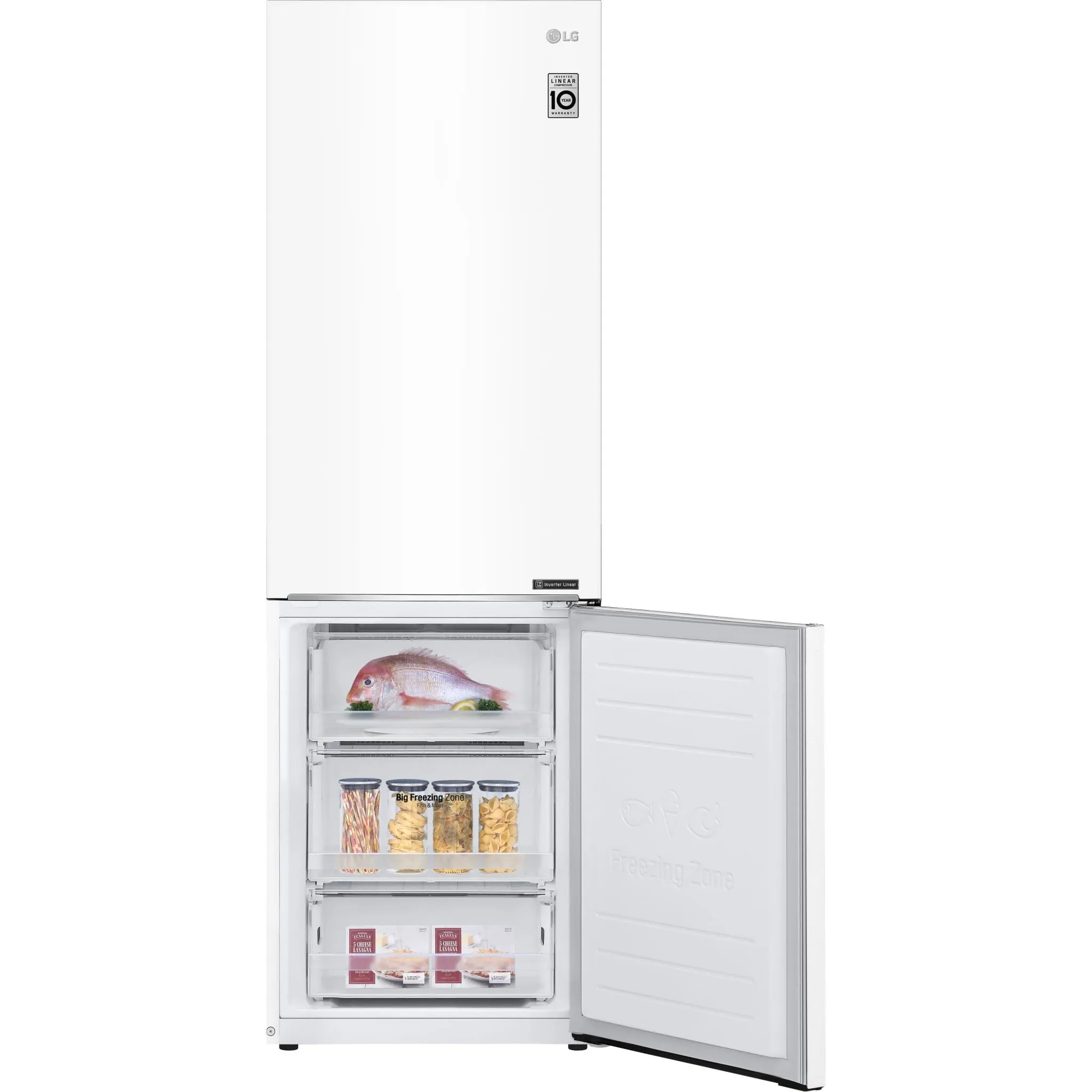 LG Bottom Mount Fridge (LBNC12231W) - White