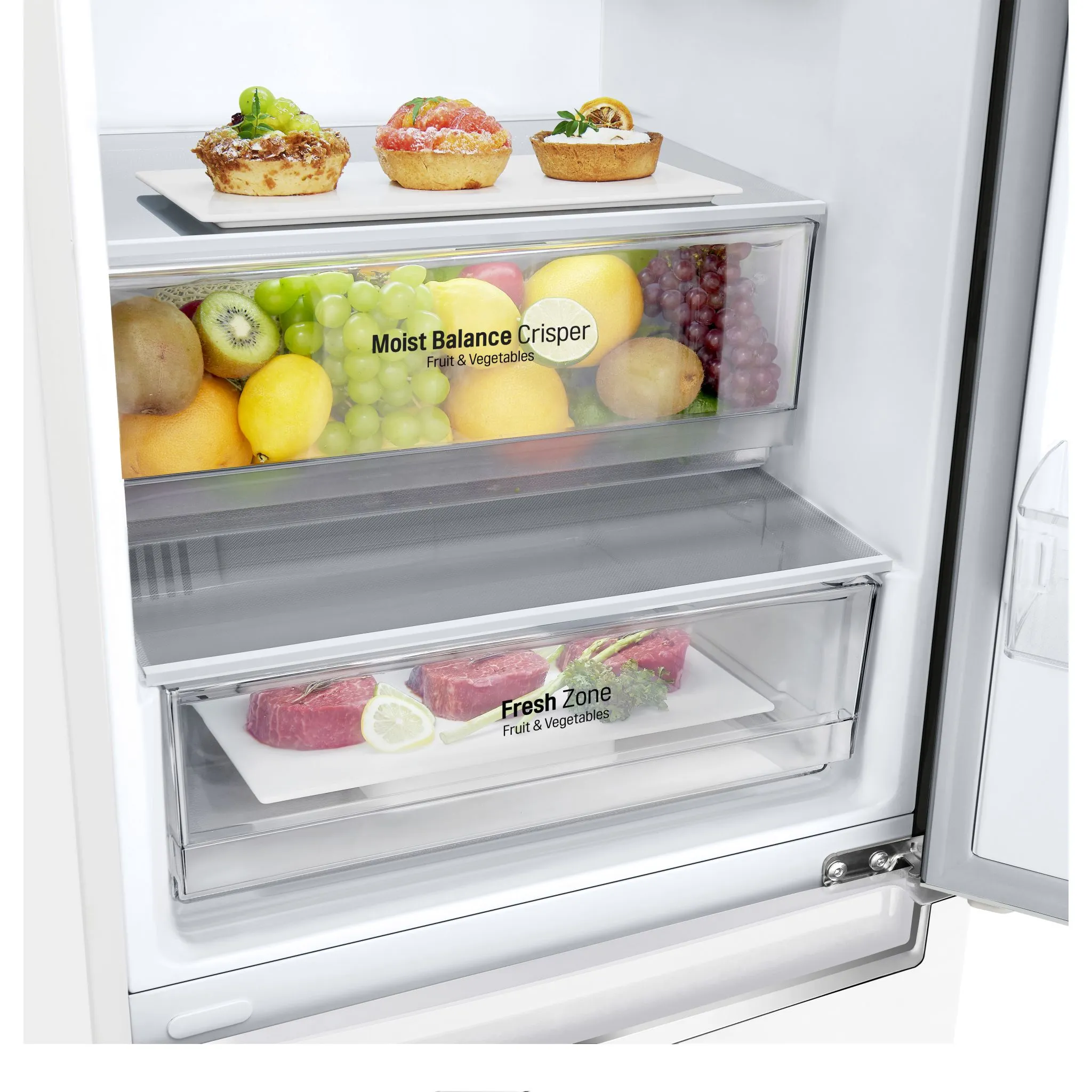 LG Bottom Mount Fridge (LBNC12231W) - White