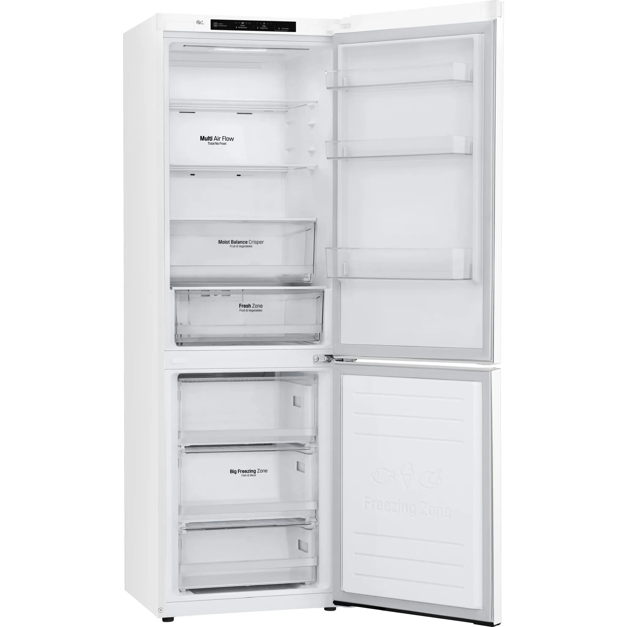 LG Bottom Mount Fridge (LBNC12231W) - White