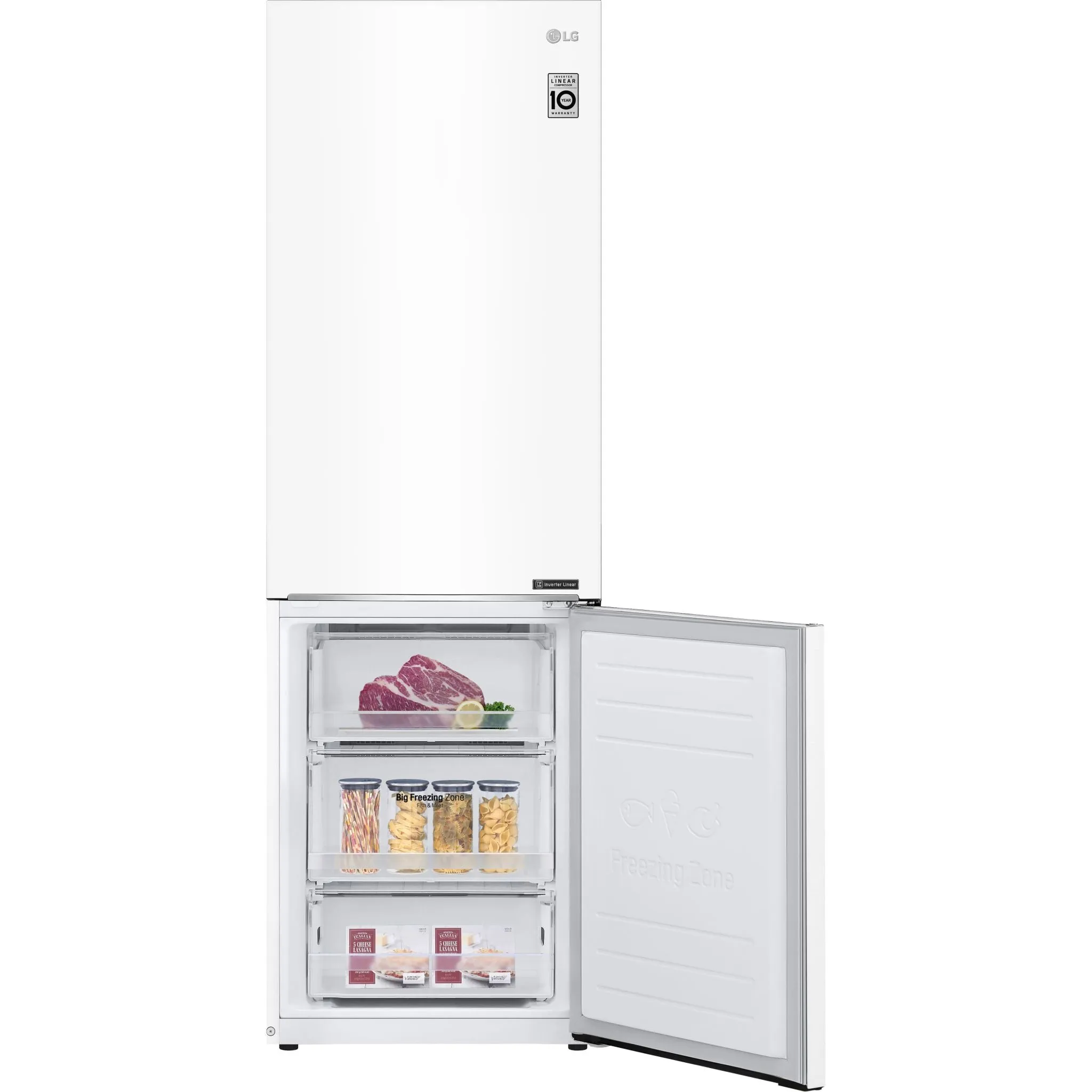 LG Bottom Mount Fridge (LBNC12231W) - White