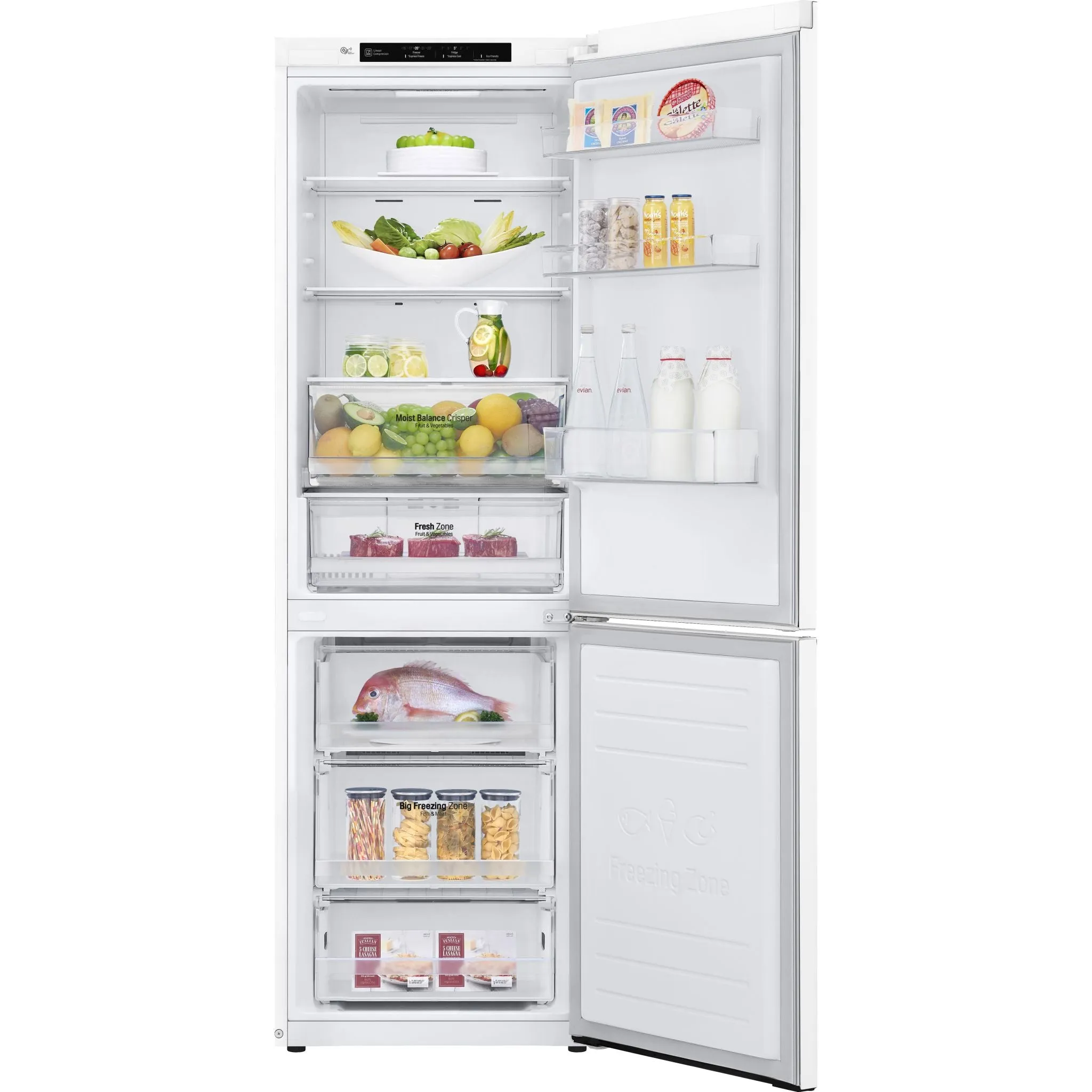 LG Bottom Mount Fridge (LBNC12231W) - White