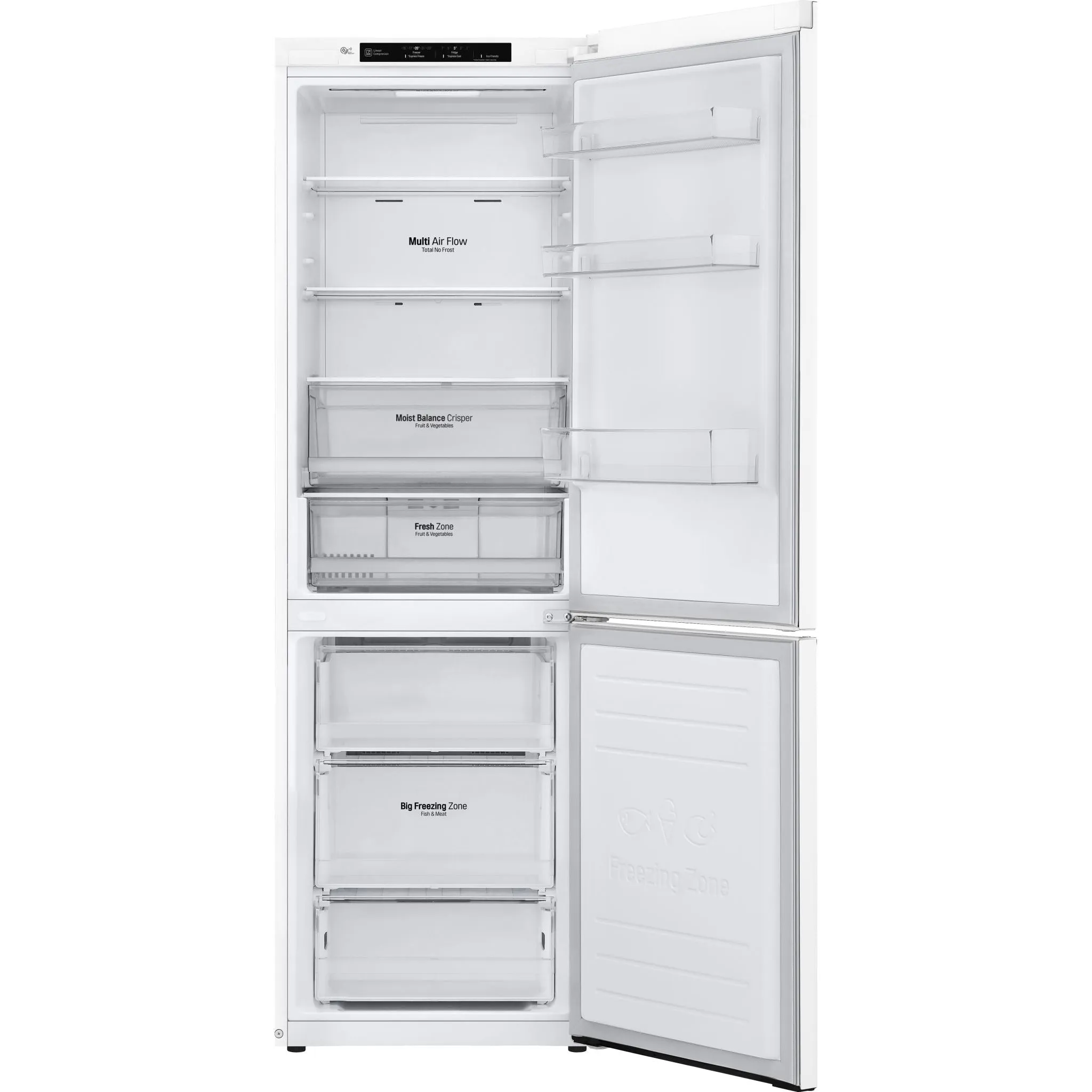 LG Bottom Mount Fridge (LBNC12231W) - White