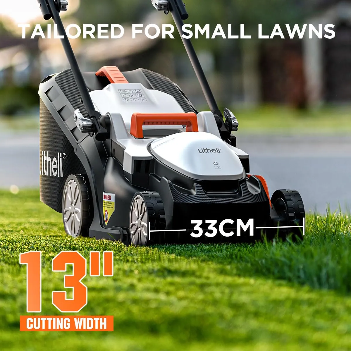 Litheli Cordless Lawn Mower 13 Inch, U20 Handy  20V Electric Lawn Mowers for Garden, Yard and Farm, 5 Heights Adjustment, Light Weight,4.0Ah Portable Battery Included