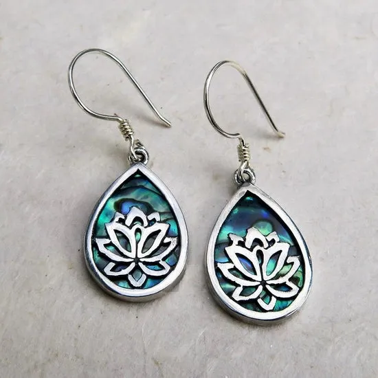 Lotus Abalone Earrings