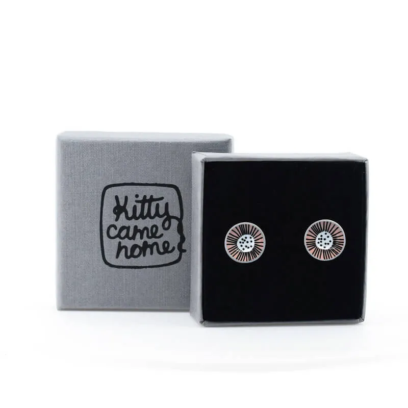 Mabel's Garden - Blush flower - Birds Nests For Hair - domed circle stud earrings
