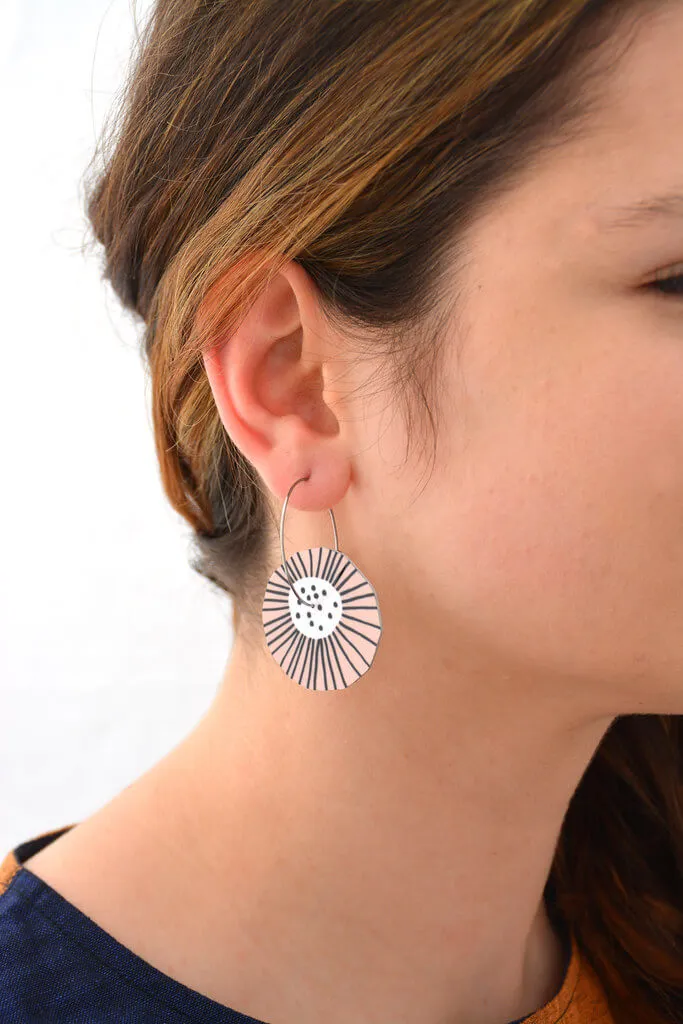 Mabel's Garden - Blush flower - Birds Nests For Hair - hoop earrings