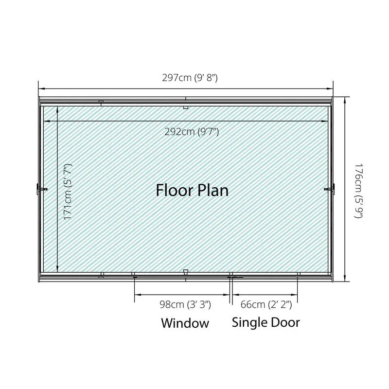 Mercia 9' 10" x 6' 3" Reverse Apex Shed - Budget Dip Treated Overlap