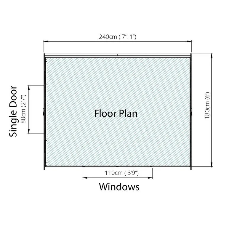 Mercia Pent 7' 10" x 5' 10" Pent Shed - Budget Dip Treated Overlap