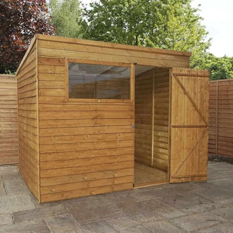 Mercia Pent 7' 10" x 5' 10" Pent Shed - Budget Dip Treated Overlap