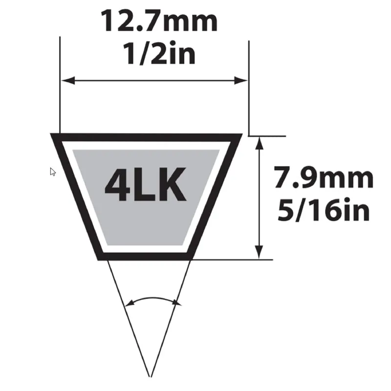 Mitsuboshi Super KB 4LK490 V-Belt 0.5 in. W X 49 in. L For Riding Mowers