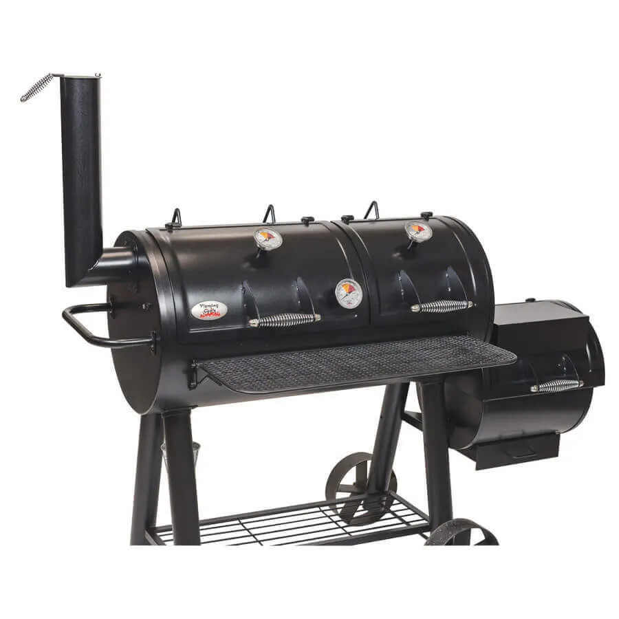 Offset Smoker BBQ - Flaming Coals