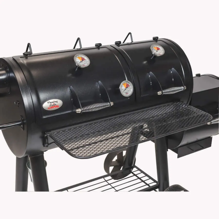 Offset Smoker BBQ - Flaming Coals