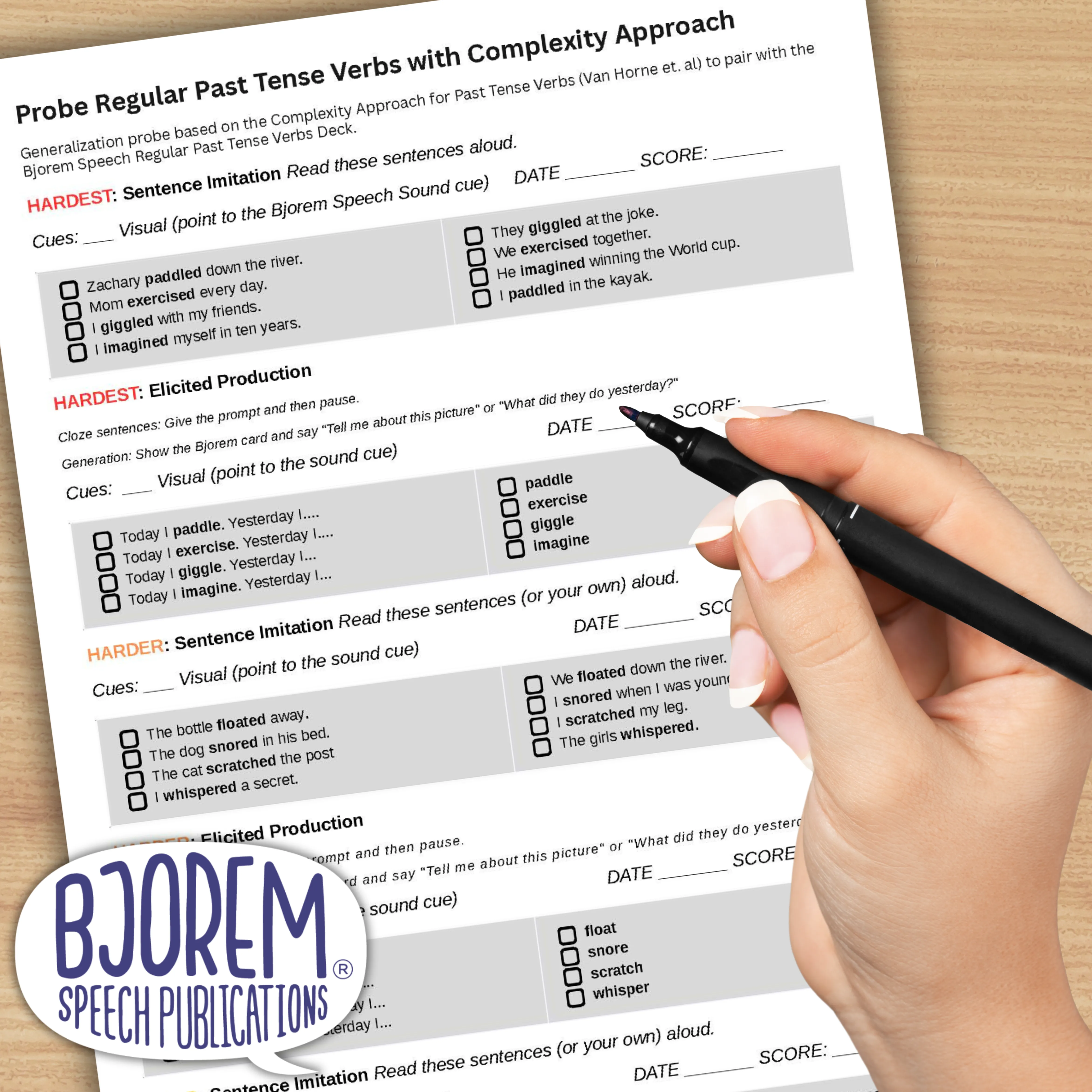 Probes and Practice for Regular Past Tense Verbs | Complexity Approach - Download