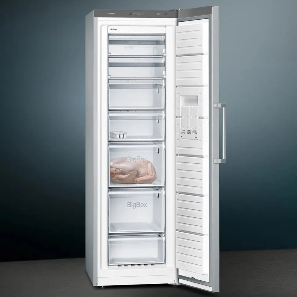 Siemens IQ300 242L Freestanding Upright Freezer - Brushed Steel | GS36NVIEV