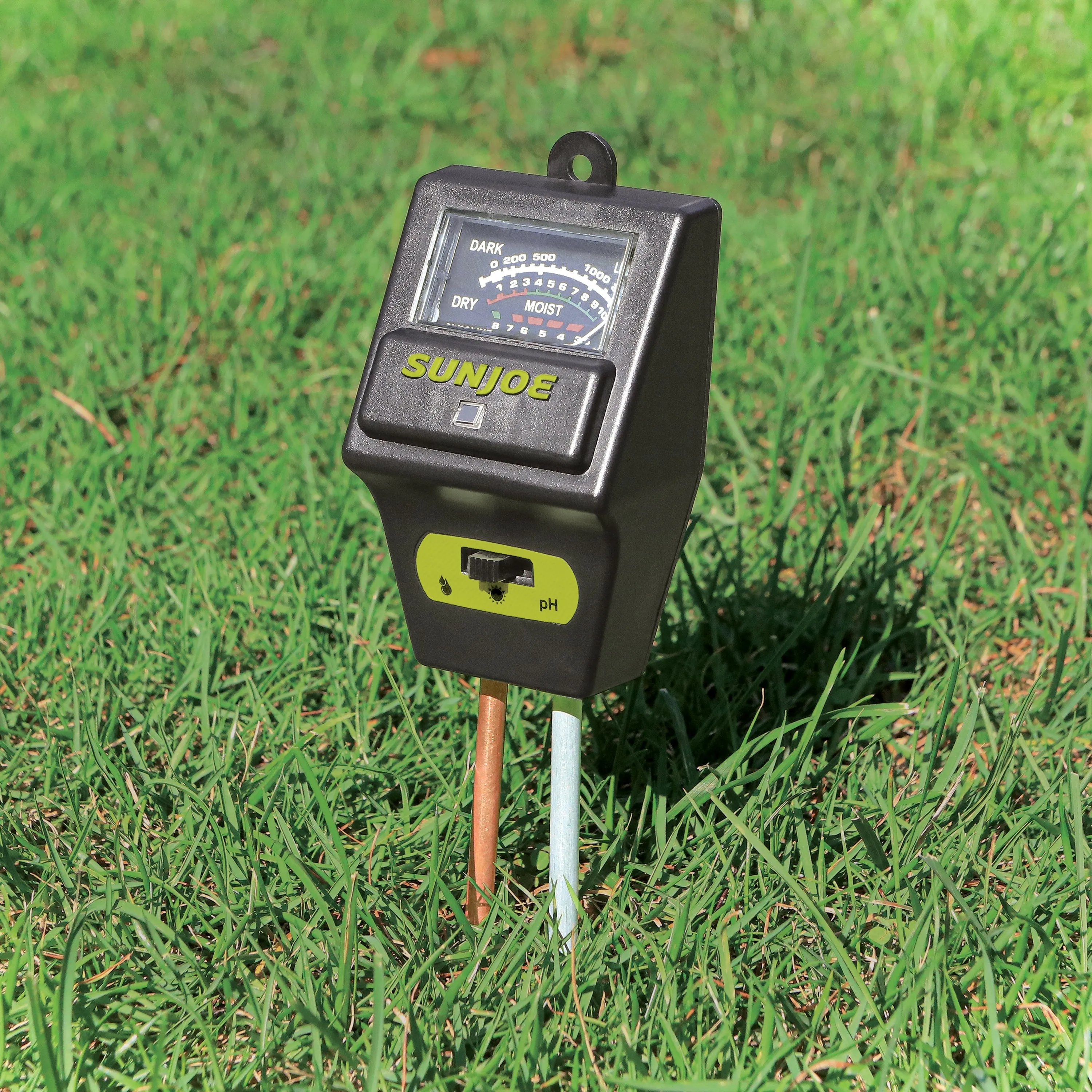Sun Joe SJ-MMPH1 3-In-1 Soil Meter | W/ Moisture, pH, and Light Meter | For Indoor/Outdoor Garden
