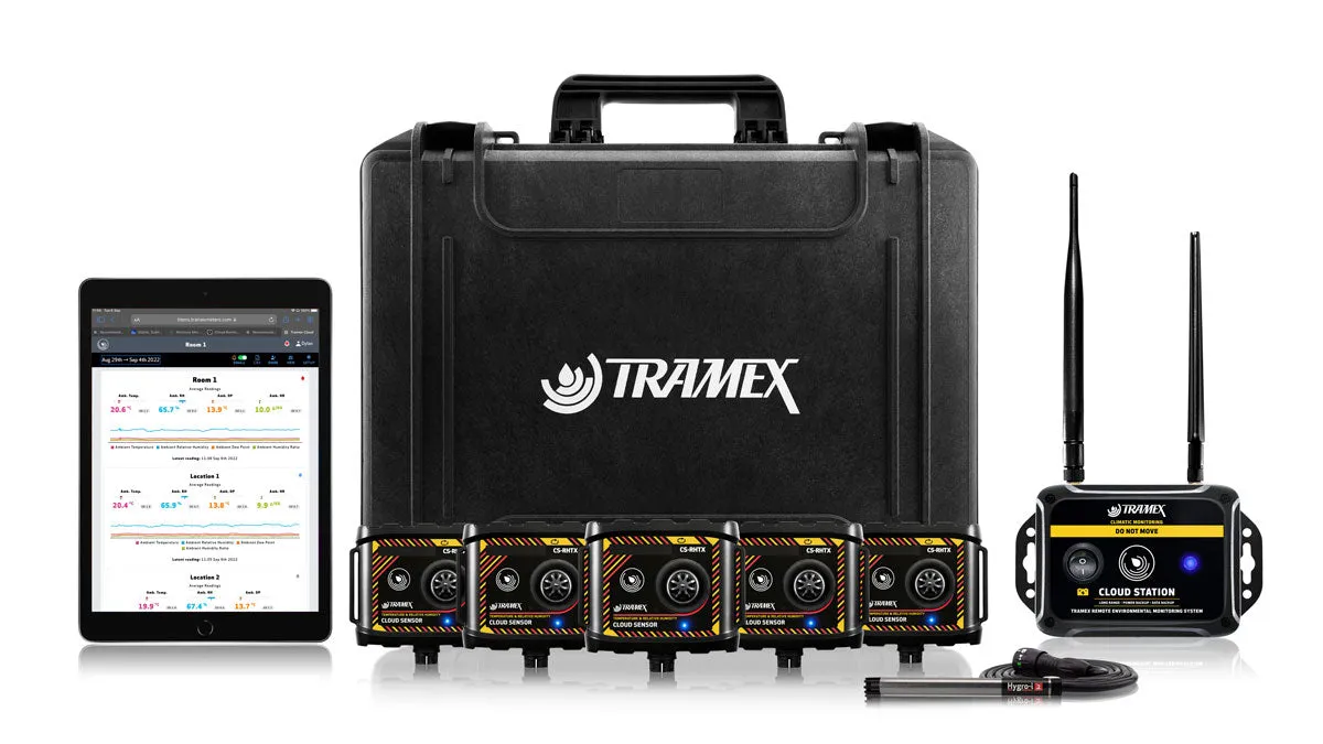 Tramex TREMS-Xtra Remote Monitoring Kit with 5 sensors with Attachable in-situ RH Probes