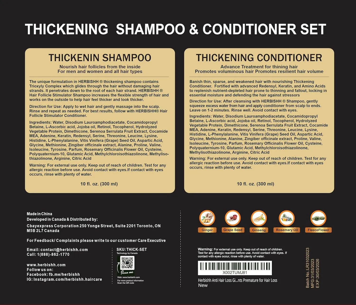 Ultimate Combo of Color Shampoo & Thickening Set - Herbishh