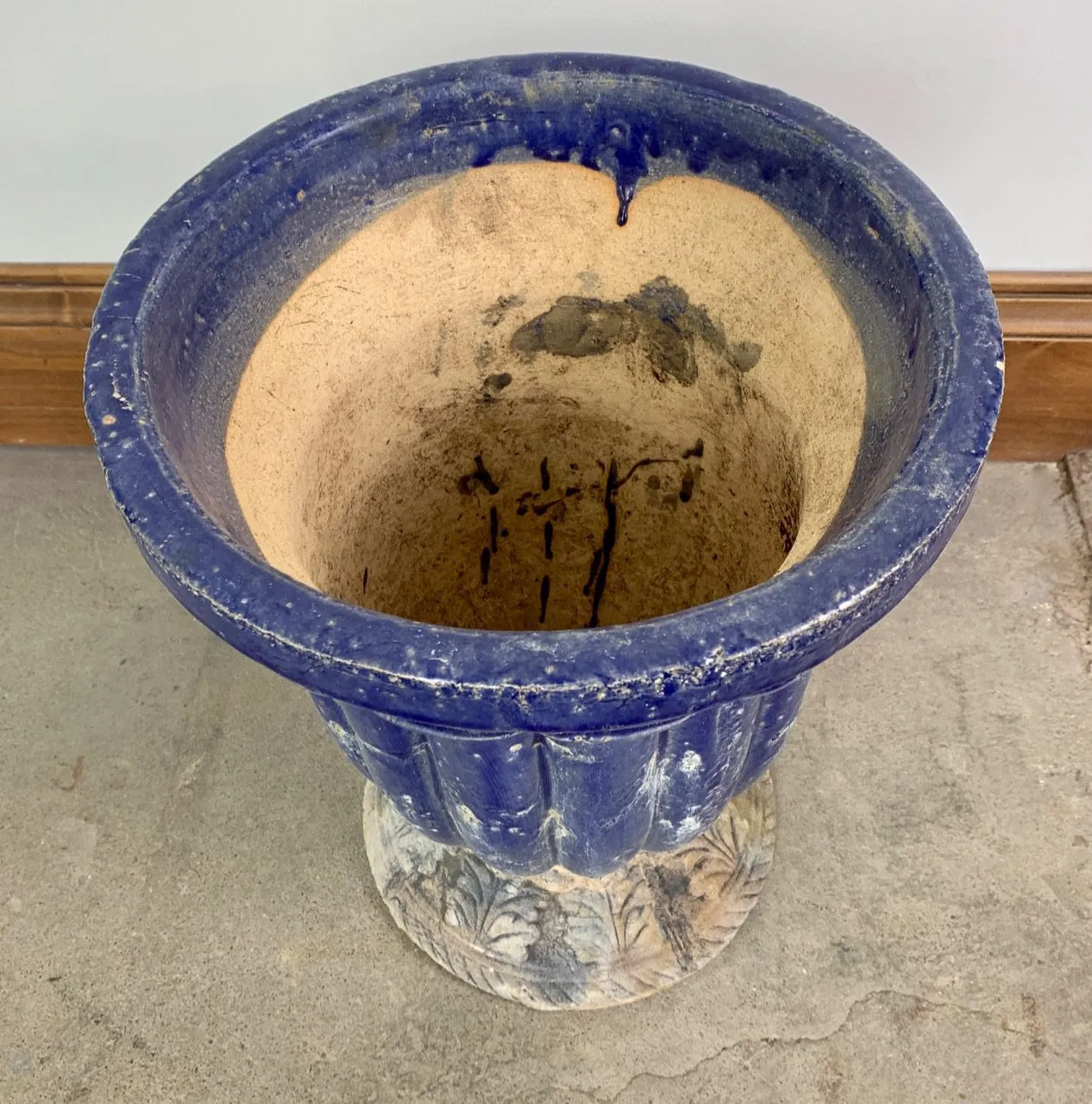 Urn, Blue Ceramic, Pot, Planter