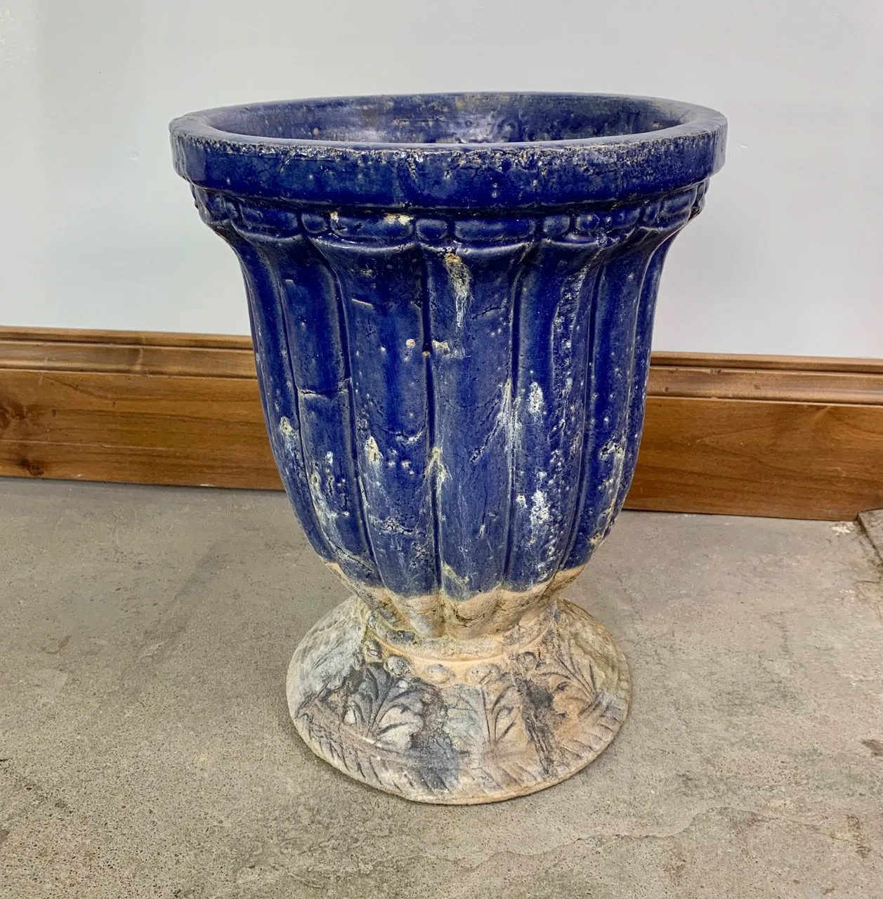 Urn, Blue Ceramic, Pot, Planter