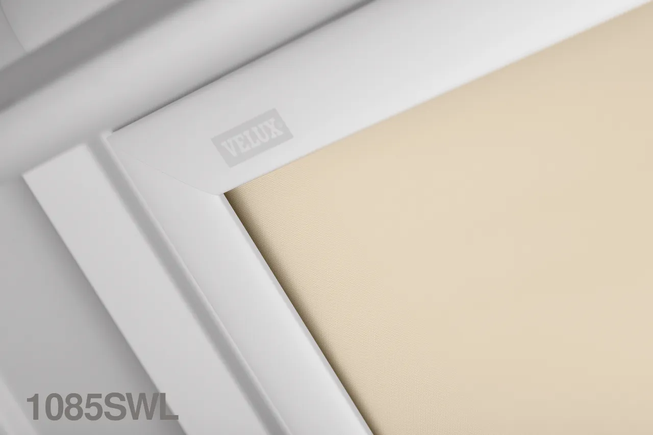 VELUX DML Electric Blackout Roller Blind (White Trim)