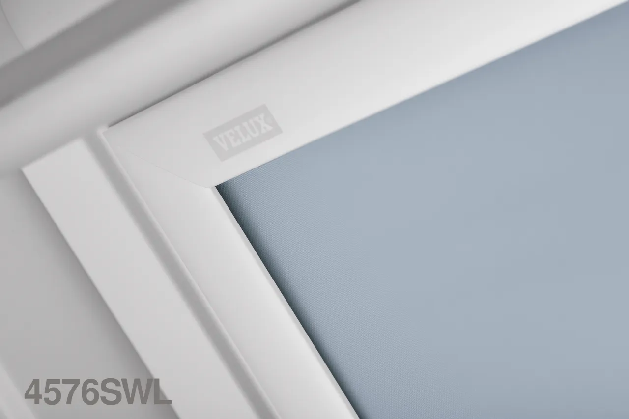 VELUX DML Electric Blackout Roller Blind (White Trim)
