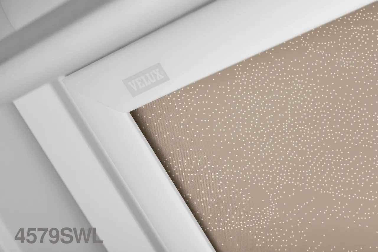 VELUX DML Electric Blackout Roller Blind (White Trim)