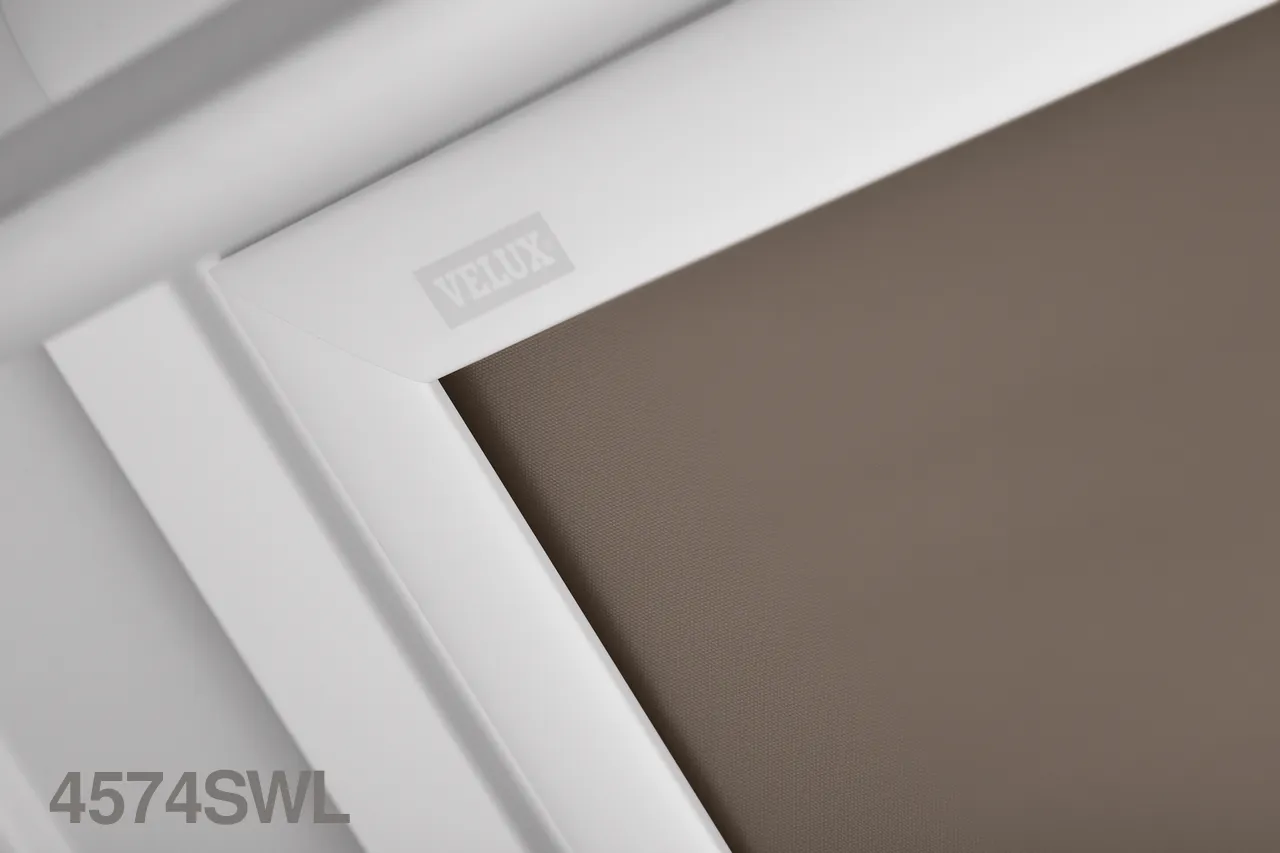 VELUX DML Electric Blackout Roller Blind (White Trim)