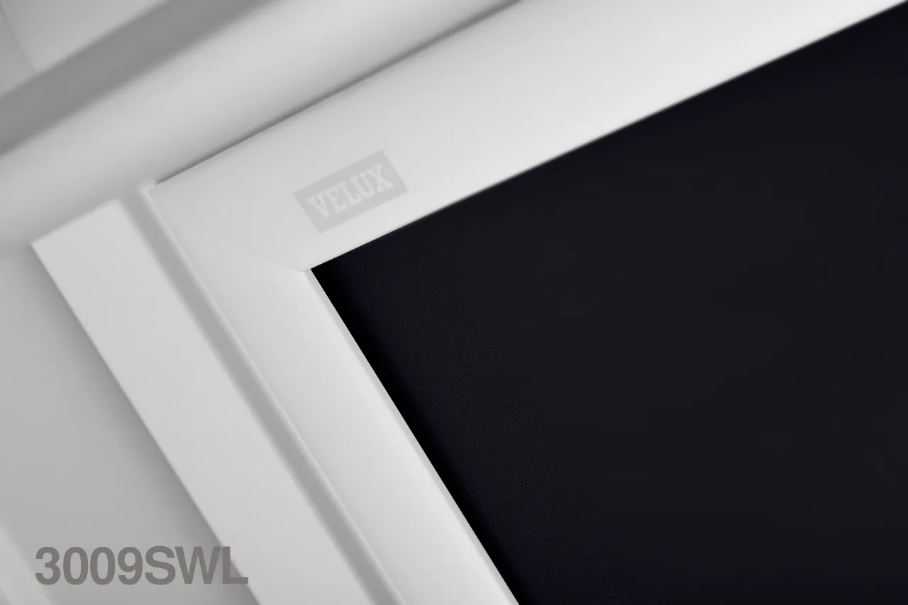 VELUX DML Electric Blackout Roller Blind (White Trim)