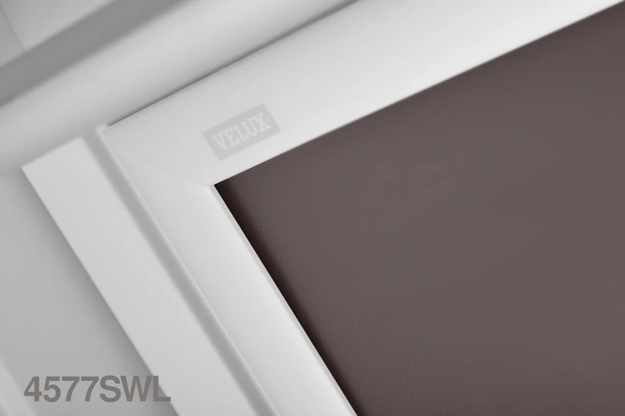 VELUX DML Electric Blackout Roller Blind (White Trim)