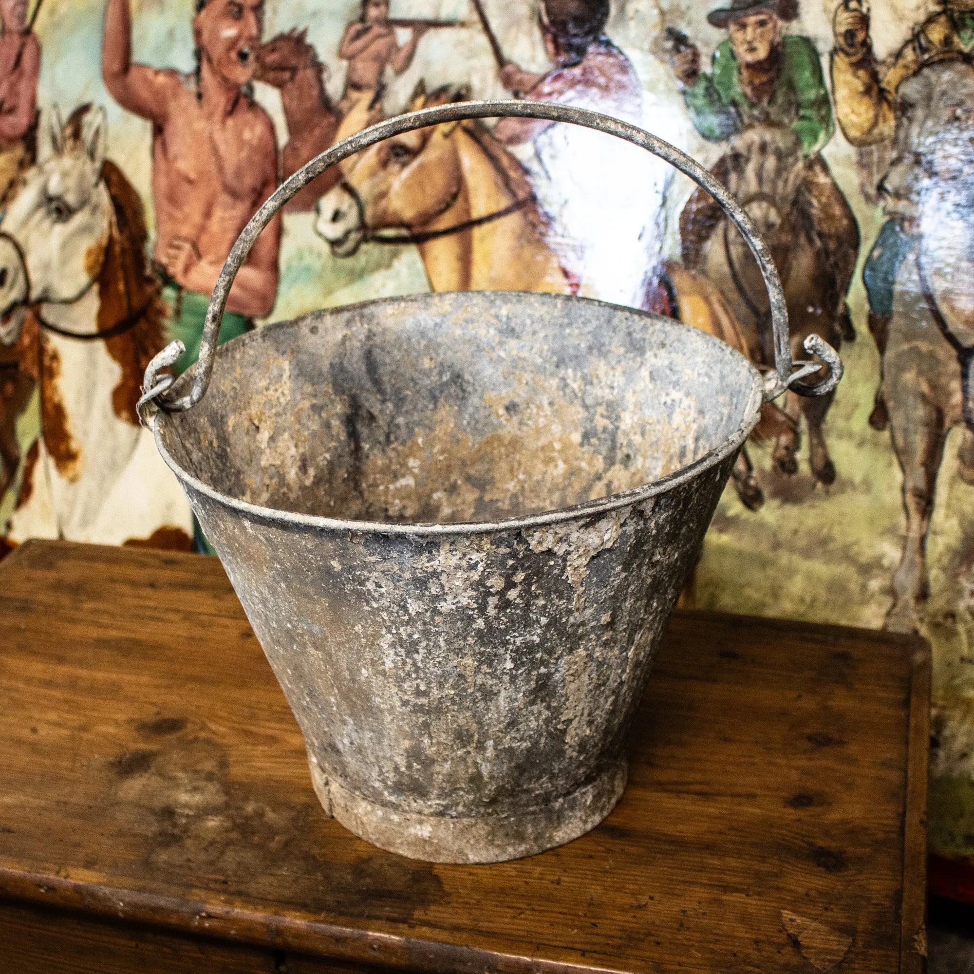 Vintage Small Rustic Galvanised Metal Bucket
