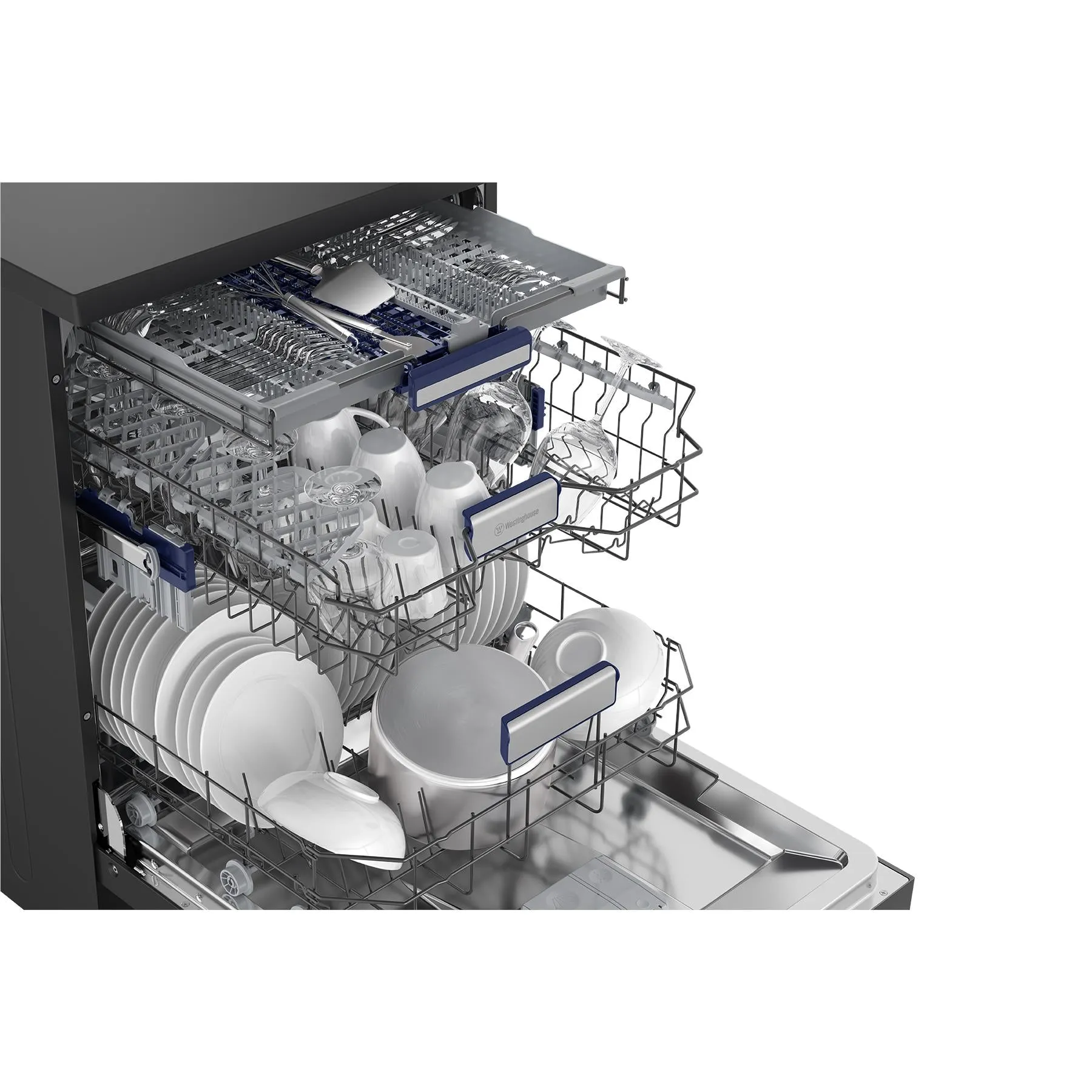 Westinghouse WSU6608KXB 15-Place Setting Freestanding Built Under Dishwasher (Dark Stainless Steel)