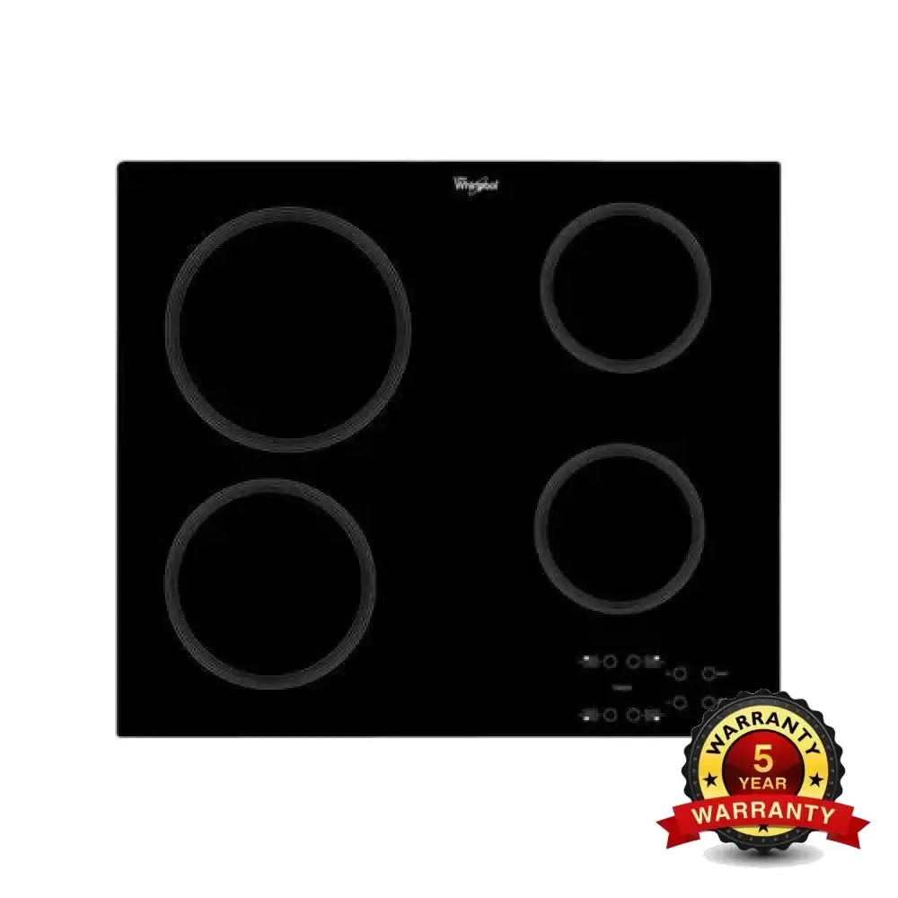 Whirlpool AKT809BA 60cm 4 Zone Radiant Electric Ceramic Cooktop Hob