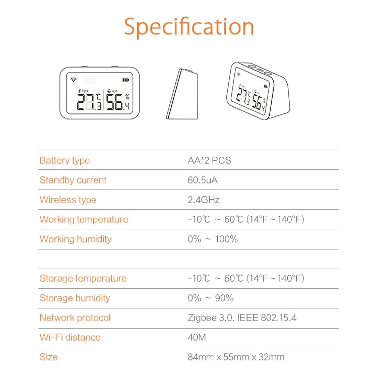 Zigbee Temp & Humidity sensor LCD, HomeKit, Alexa, Google